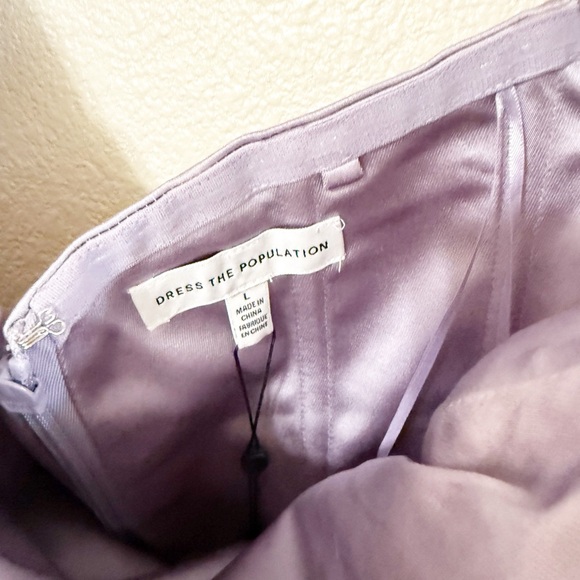 Dress The Population Verona Off the Shoulder Satin Midi Cocktail Dress Large - Picture 10 of 13